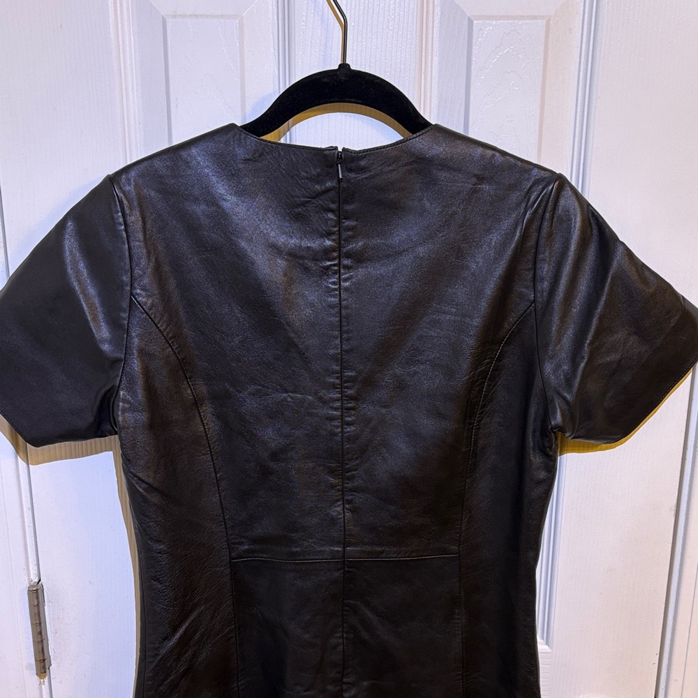 Bod & Christensen Leather Short Sleeve Fitted Dress - Picture 6 of 15
